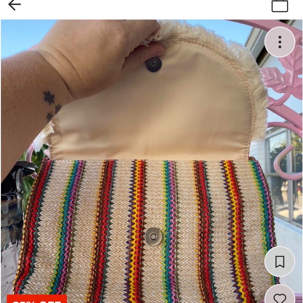 Festival Purse - Woven Straw - NWOT - Boho Hippie Bag - Picture 4 of 5